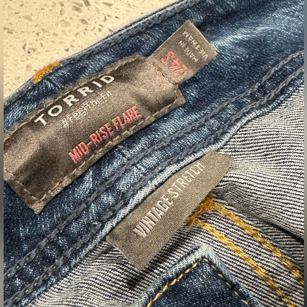 Torrid Mid Rise Flare Jeans 24 Short